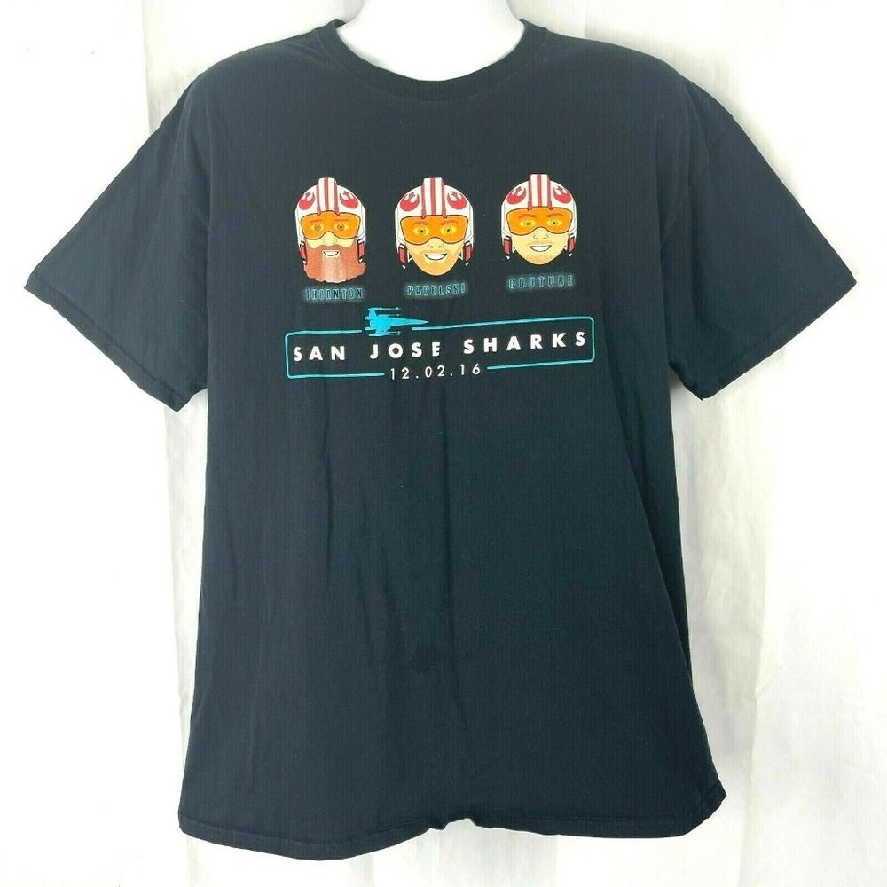 SJ Sharks Star Wars Night SGA XL/L Fit T-Shirt 2016 Thornton Couture Pavelski - Picture 2 of 5
